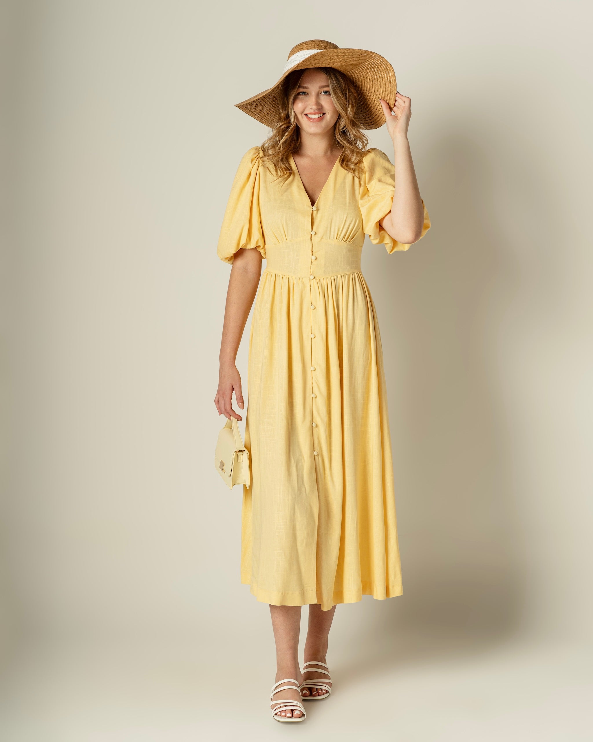 Elena Butter Yellow Dress