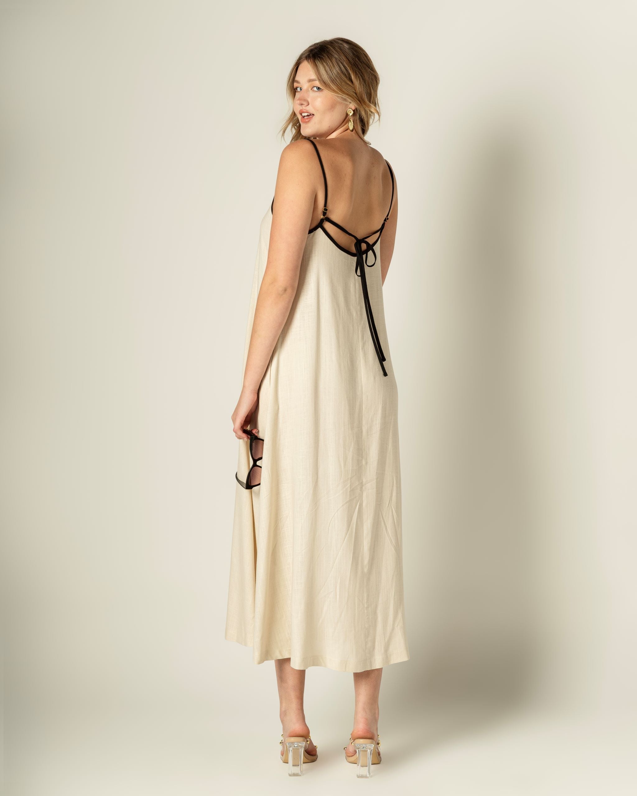 Sophie Contrast Linen Dress