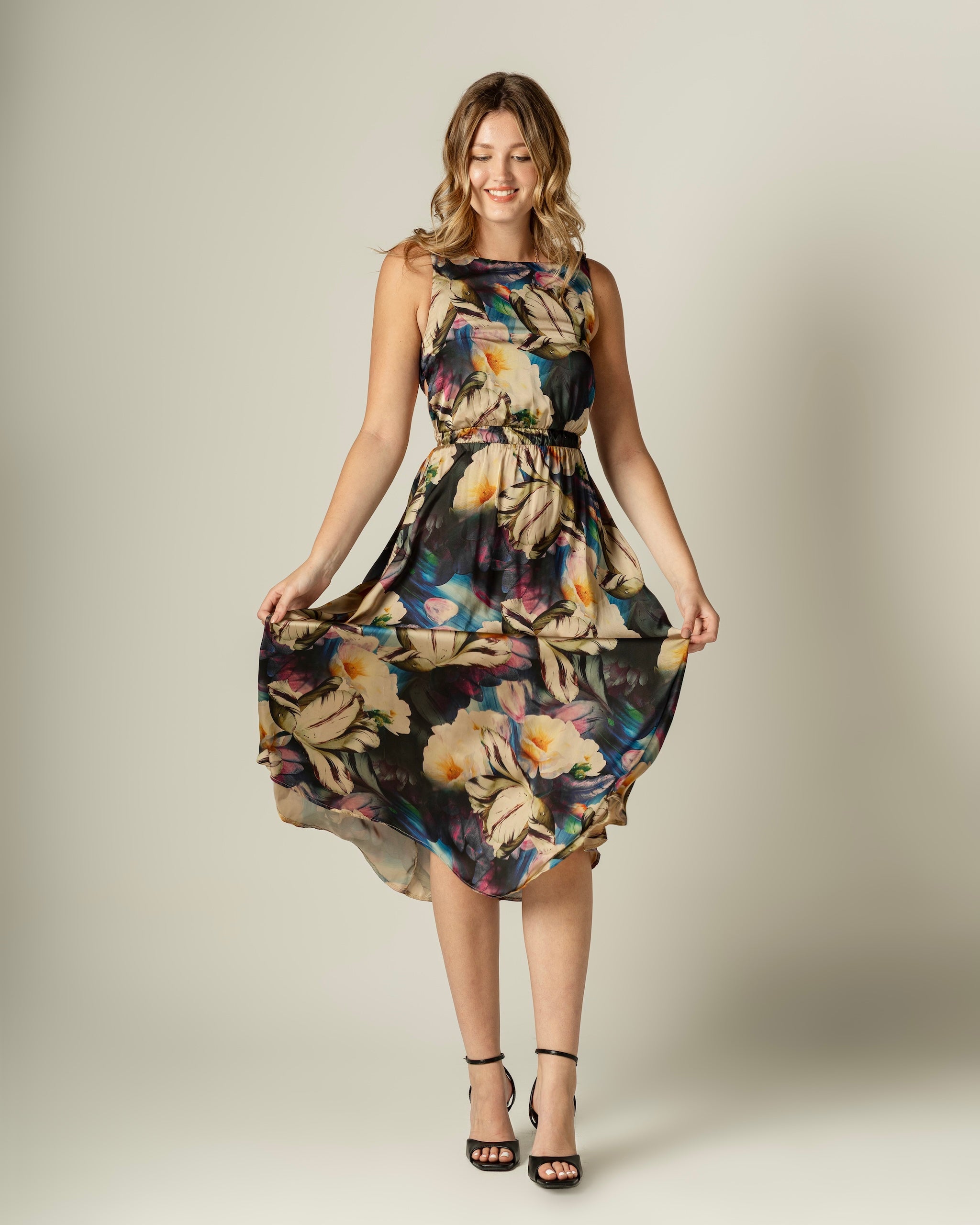 Lana Printed Satin Dress