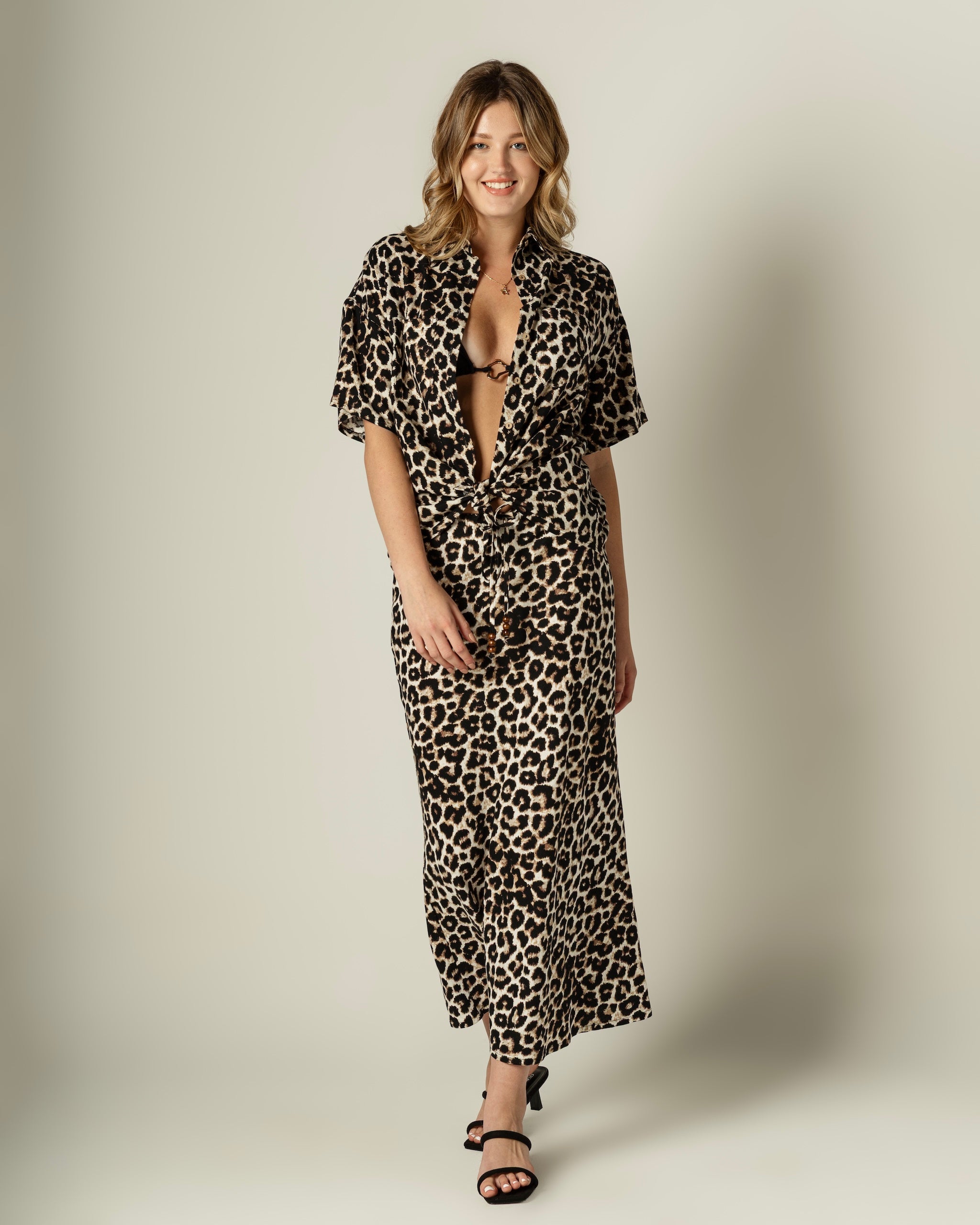 Charlotte Leopard Print Resort Shirt